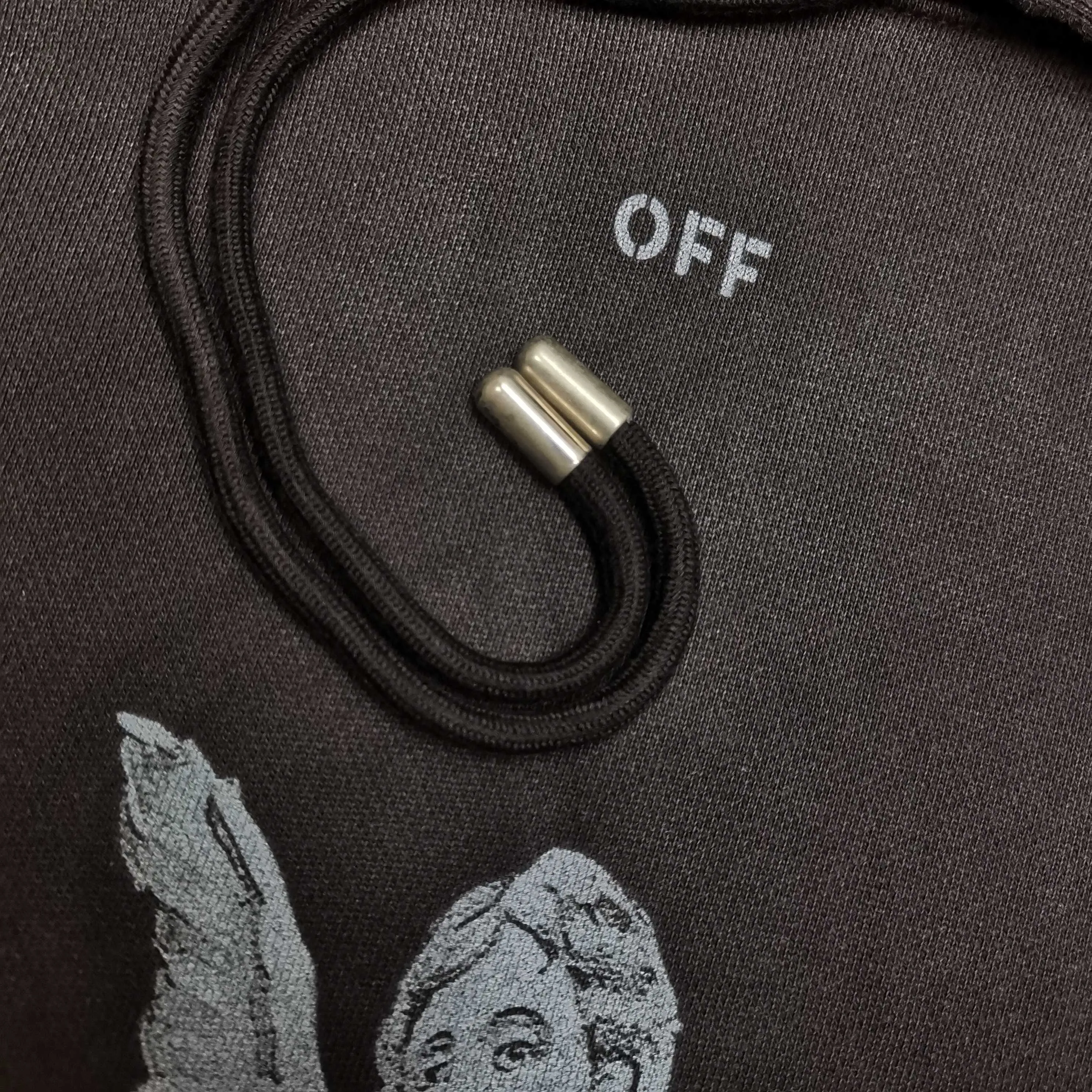 off white 25ss religious portrait oil painting 460g washed hooded sweatshirt Color: washed black Size: S M L XL P410
